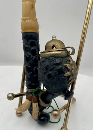 Vintage Bruyere Garantie Lidded Black Forest Wood Lidded Pipe (4Pcs)