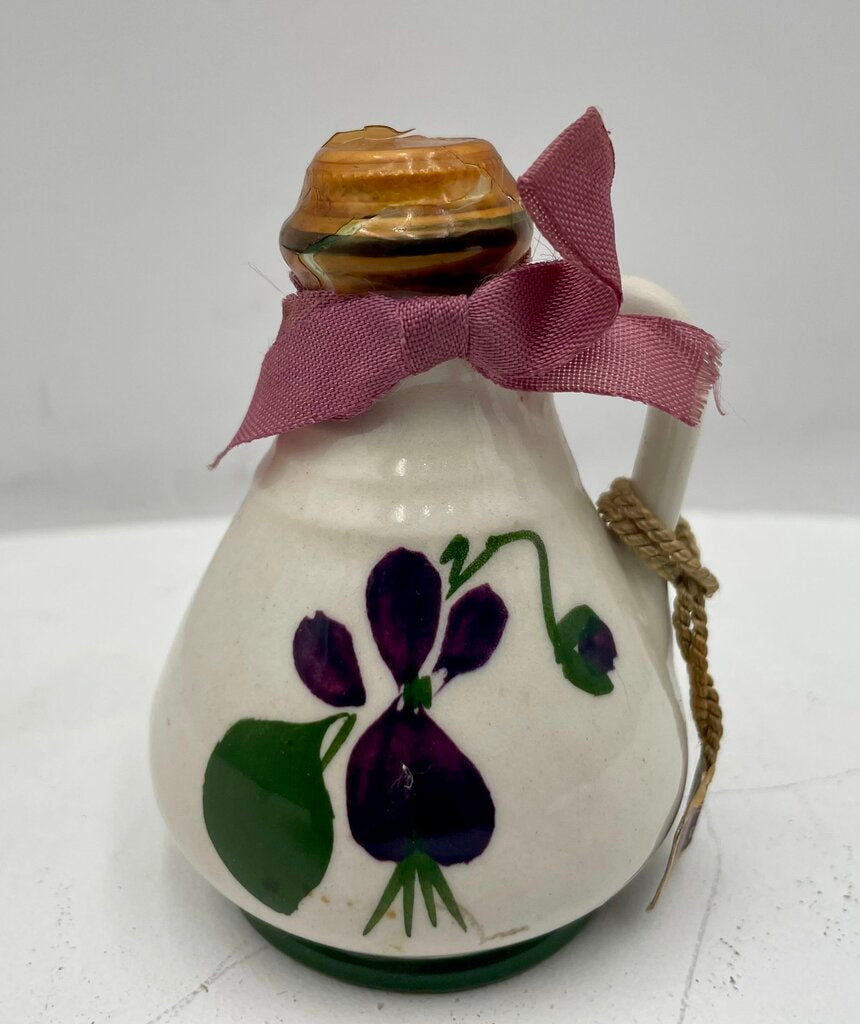 Vintage A.G. Lammas & Sons England Dawlish Devon Violets Hand Painted Seal Mini Perfume Bottle Unopened