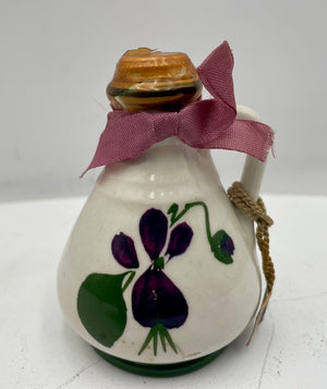 Vintage A.G. Lammas & Sons England Dawlish Devon Violets Hand Painted Seal Mini Perfume Bottle Unopened