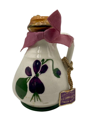Vintage A.G. Lammas & Sons England Dawlish Devon Violets Hand Painted Seal Mini Perfume Bottle Unopened by Miss Daisy's Consignment & Auction House
