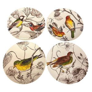 Williams-Sonoma Botanical Birds Salad Plates 4 pc Set