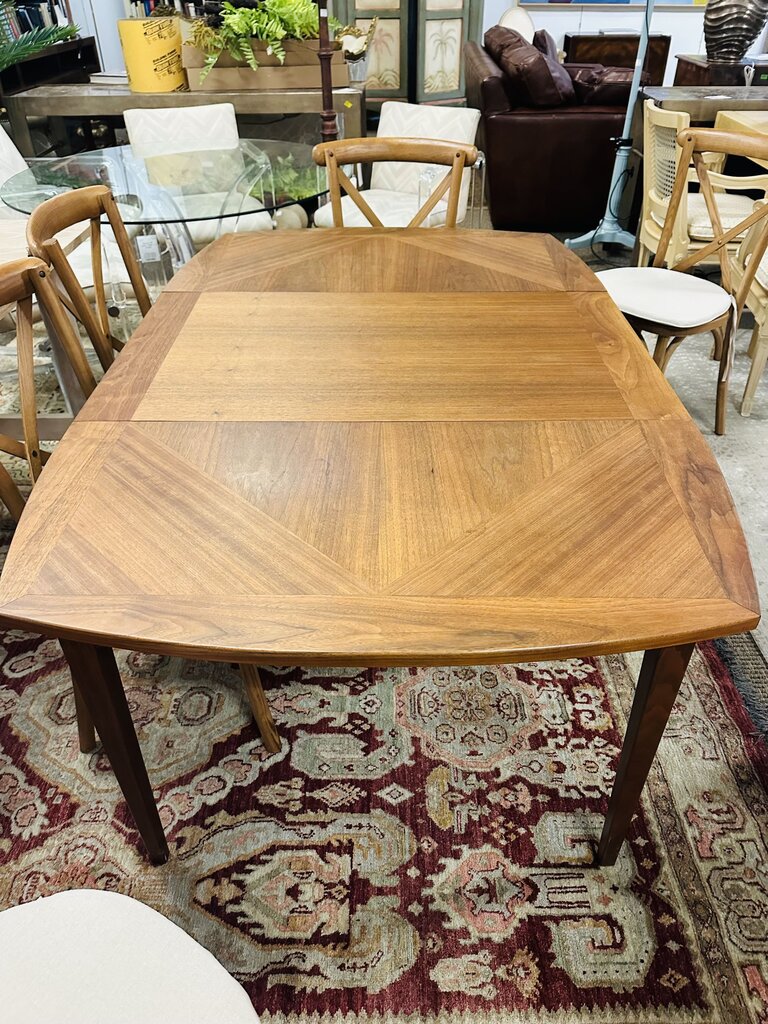 Mid Century Walnut Dining Table With Center Leaf 66x43x27
