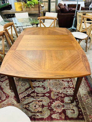 Mid Century Walnut Dining Table With Center Leaf 66x43x27