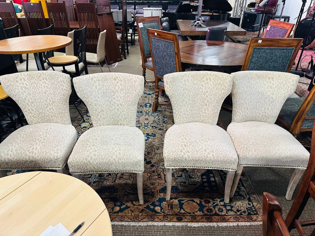 Light Leopard Print Dining Chairs (set of 4)