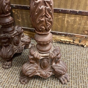 Baroque Style Cast Iron Candle Holder (Pair)