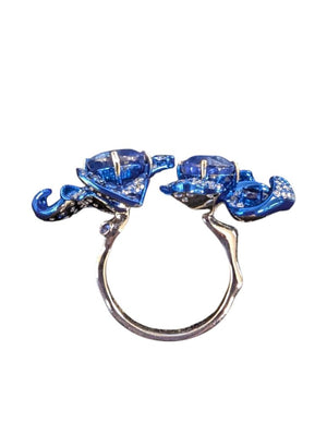 Ring 18k White Gold Sapphires & Diamonds