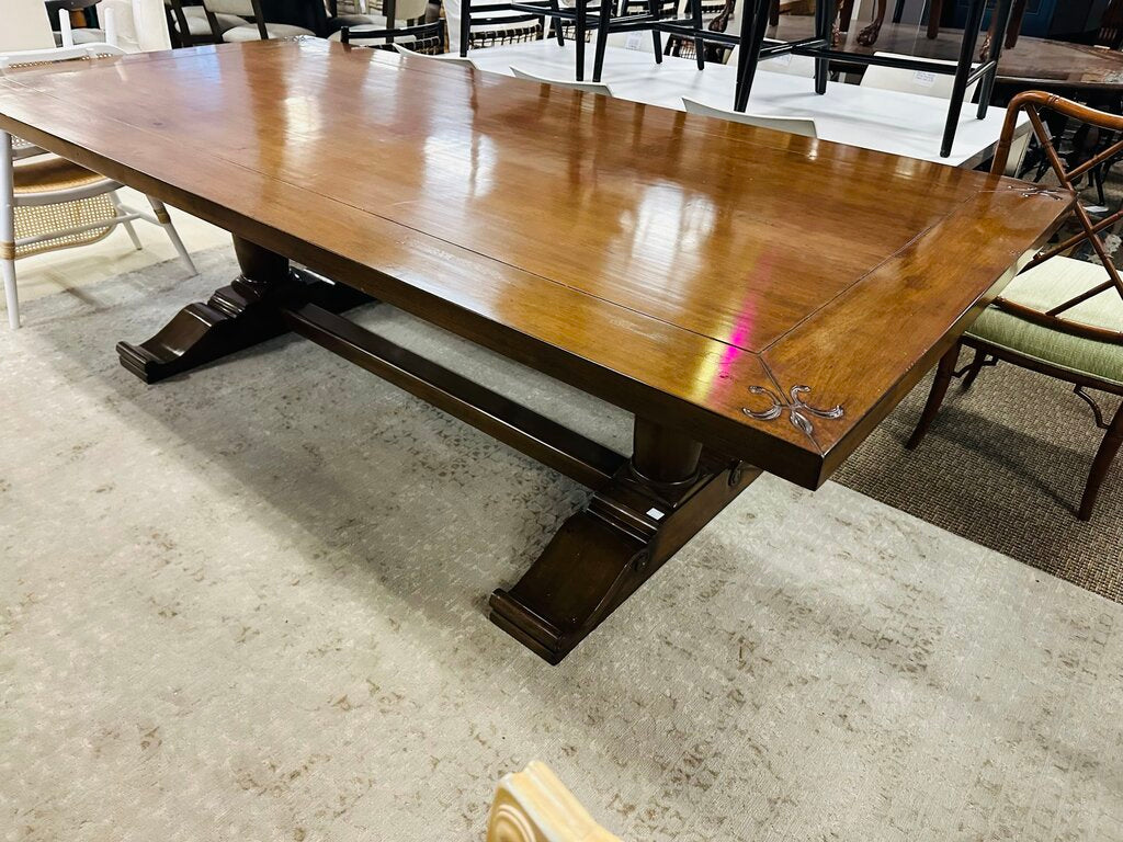 Solid Wood Trestle Dining Table 48x102x1