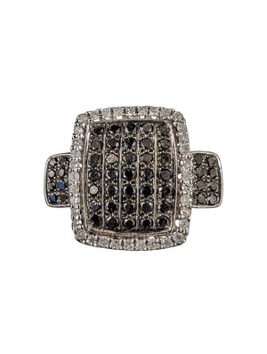Multi-stone Diamond Ring 14k White Gold ( Black & White Stones)