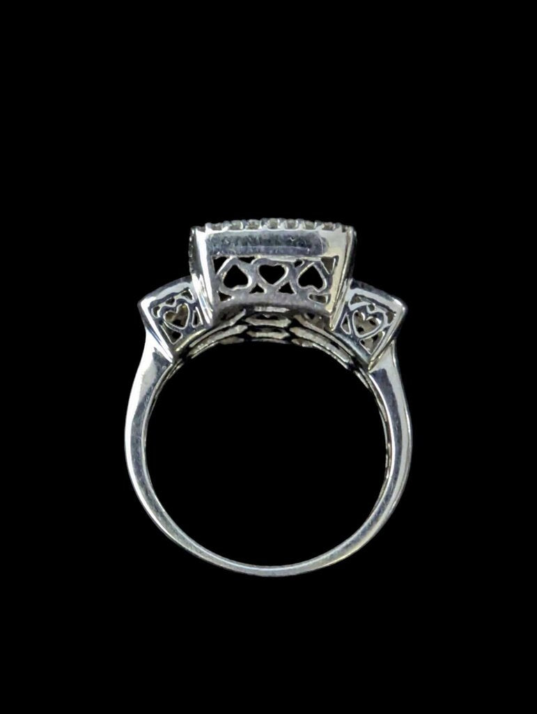 Multi-stone Diamond Ring 14k White Gold ( Black & White Stones)