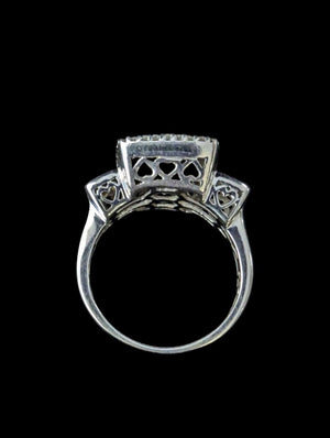 Multi-stone Diamond Ring 14k White Gold ( Black & White Stones)