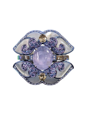 Ring 18k White Gold Star Sapphire & Diamond Ring 2-Ring Set