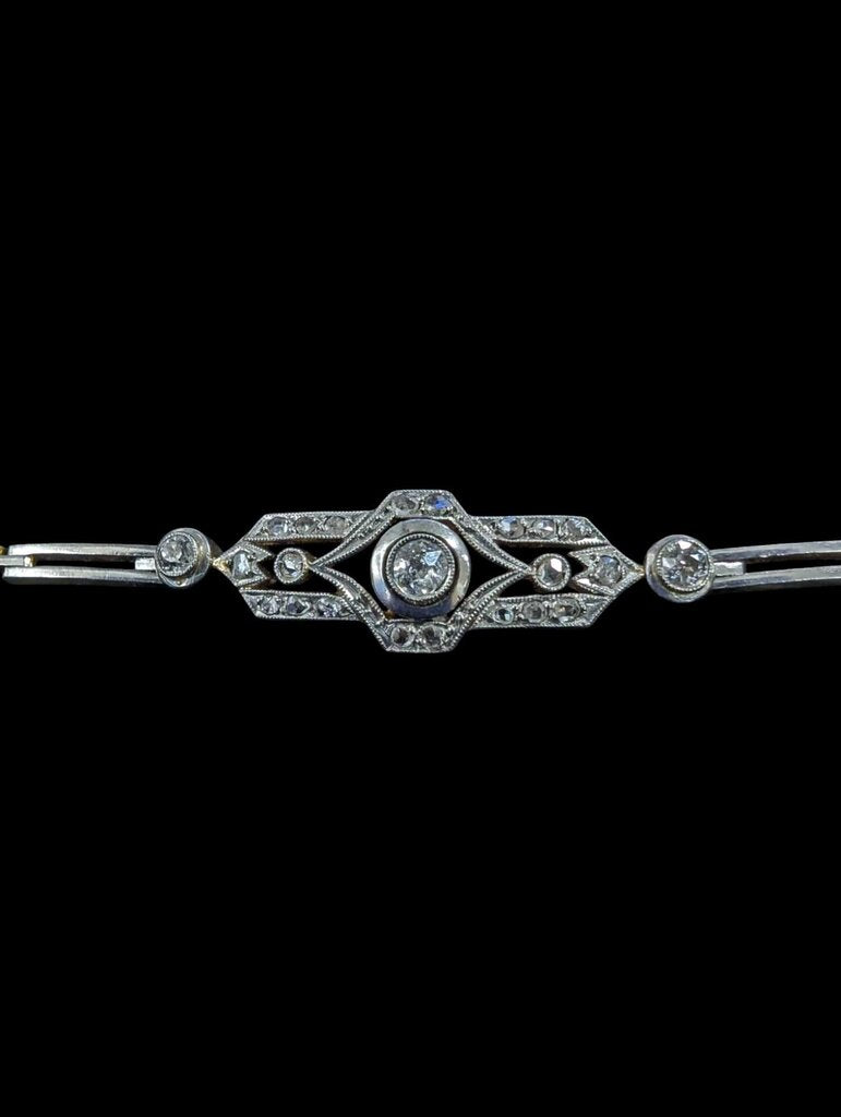 Diamond Bracelet Yellow Gold & Platinum 6"