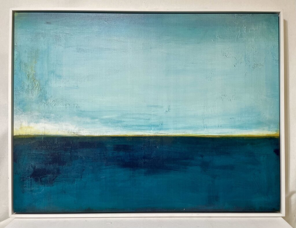 Laura Gunn "Peacock on Aqua" Canvas Art