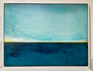 Laura Gunn "Peacock on Aqua" Canvas Art