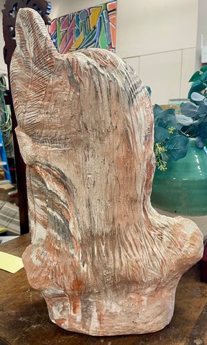Mutilcolor Swirl Plaster Cast Native American Bust Sculpture