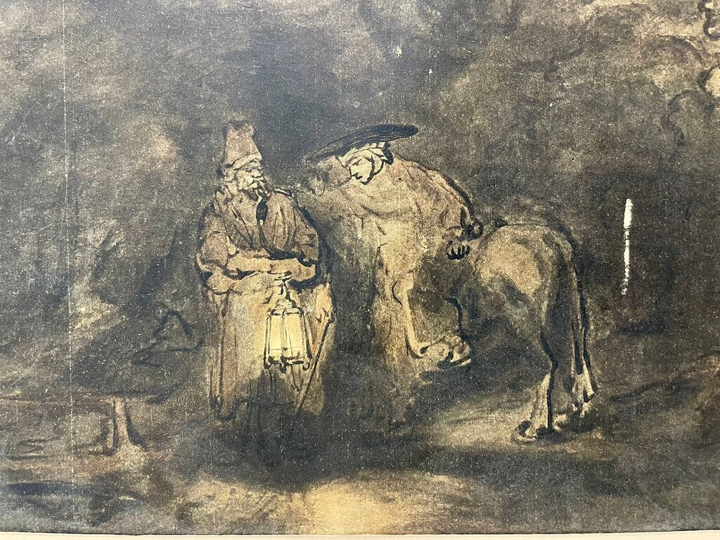 Late 19th C. Alfred Ost Untitled Ink Watercolor Painting