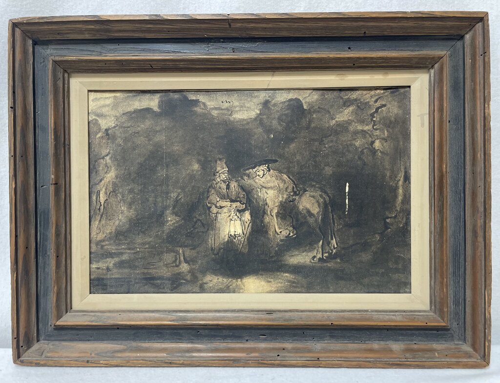 Late 19th C. Alfred Ost Untitled Ink Watercolor Painting