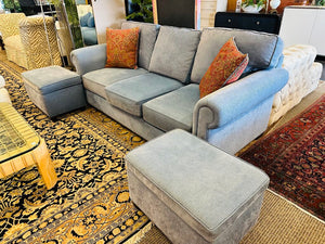 Sleeper Sofa 88" W. With 2 Ottomans + 2 Pillows