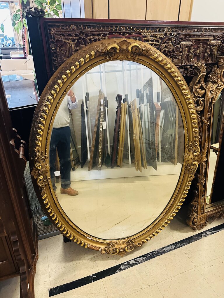 French Oval Giltwood Mirror 40x54