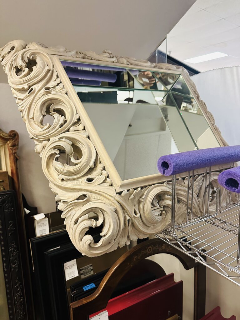 Wood Carved Baroque Mirror 29x29