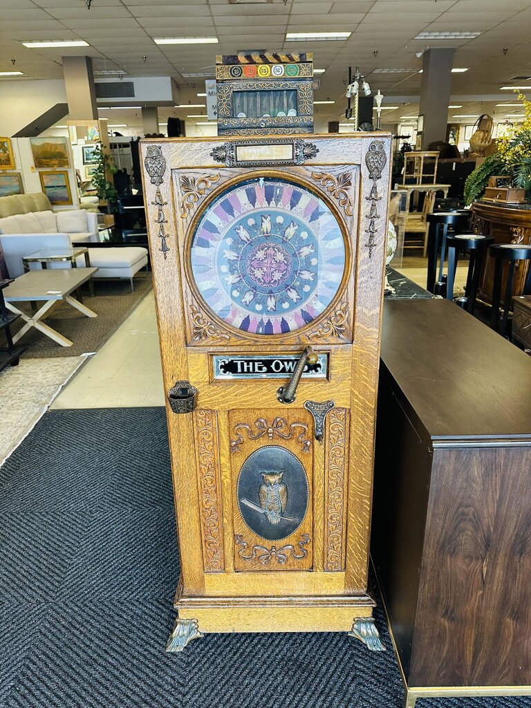 1898 Mills Novelty Co. Owl Slot Machine (27x11x65)