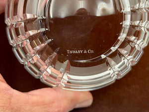 Tiffany & Co. Plaid Cut Crystal Bowl 4.5"