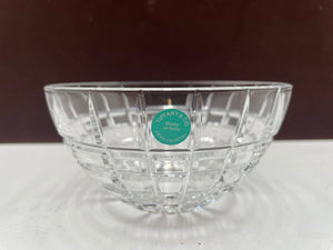 Tiffany & Co. Plaid Cut Crystal Bowl 4.5"