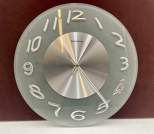 Geroge Nelson Frosted Glass Plate Wall Clock (RARE) 11.5"