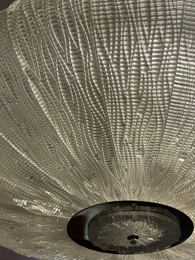 Vintage Murano Piastra Glass Disc Chandelier