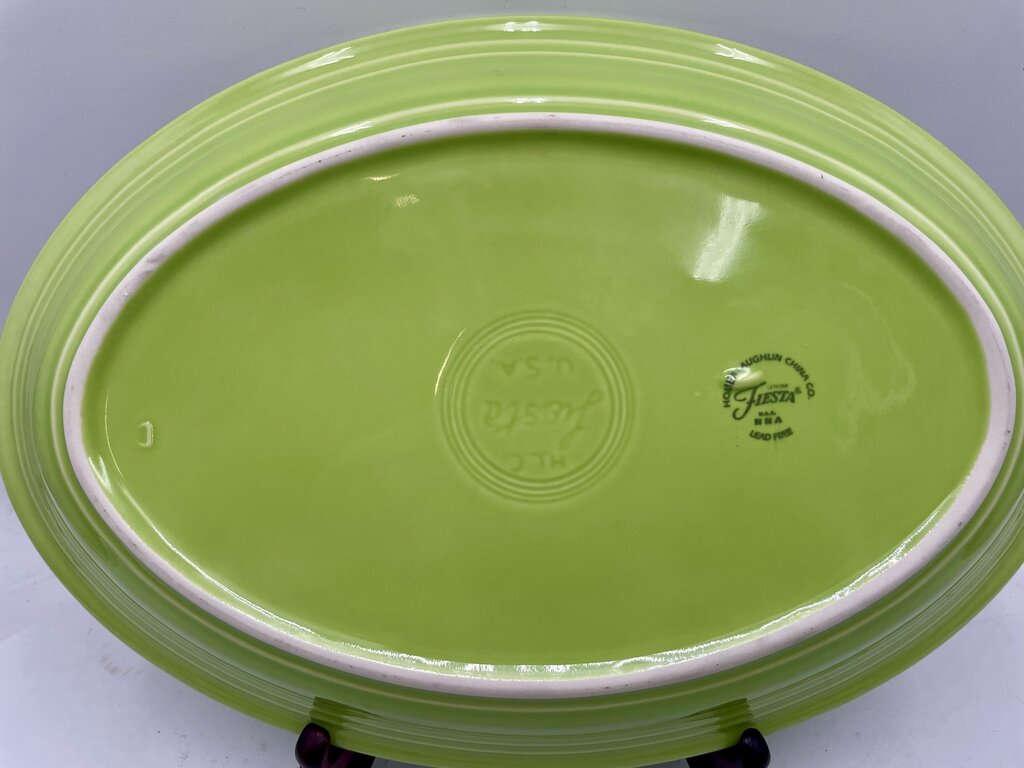 Fiesta Homer Laughlin Chartreuse Oval Platter 13.5"