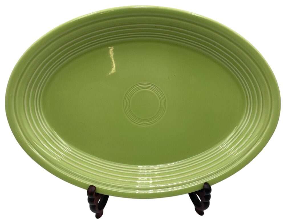 Fiesta Homer Laughlin Chartreuse Oval Platter 13.5" by Miss Daisy's Consignment & Auction House