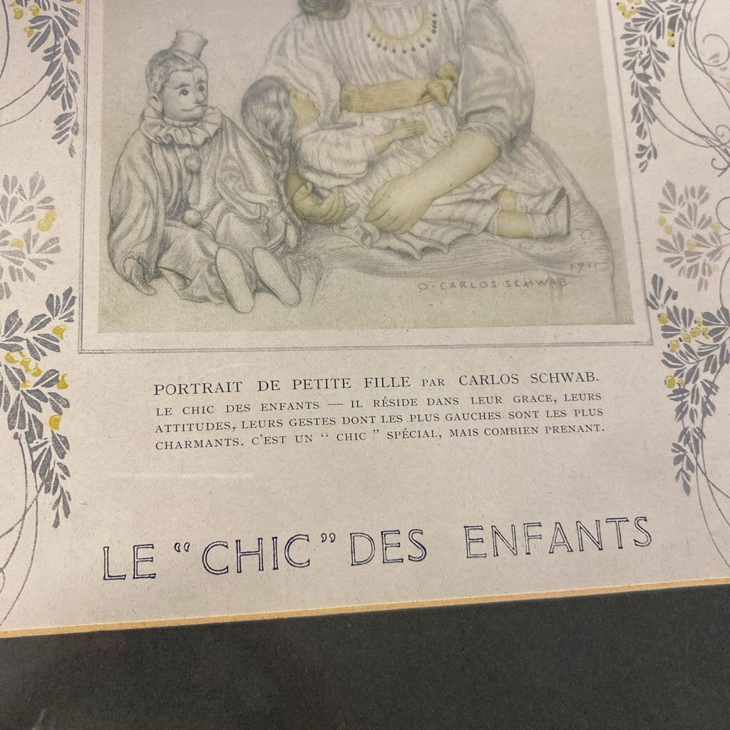 Carlos Schwab Le "Chic" Des Enfants Framed Art Print