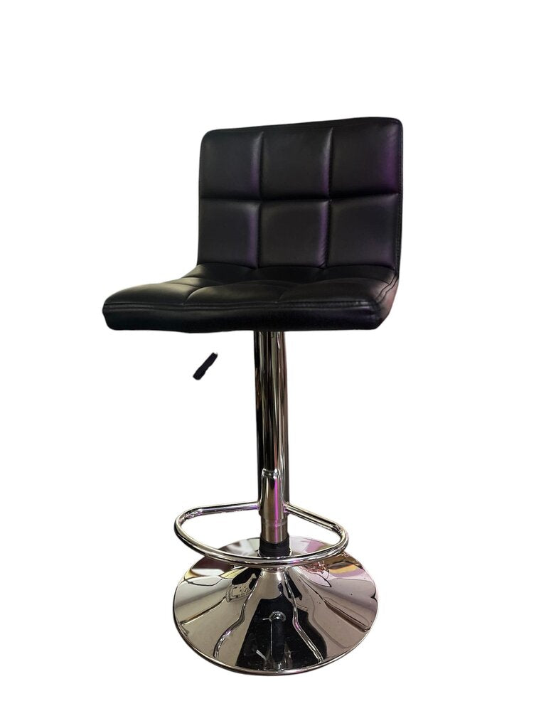 Black & Chrome Adjustable Bar Stools (PAIR)