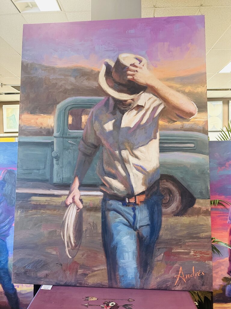 Large Cowboy Giclee by Andres 84"x60"