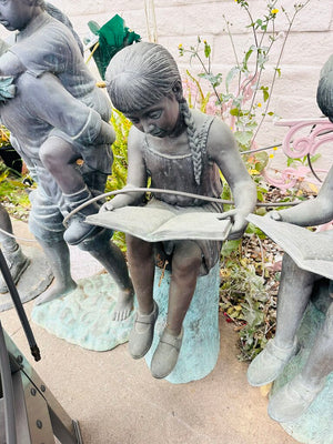 Bronze Sculpture Lifesize Girl w/ Book 39" H
