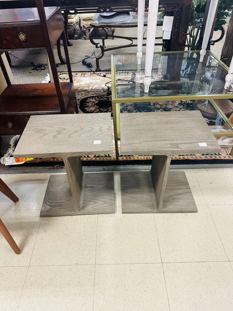 Restoration Hardware I Beam Wood Side Table MSRP $500