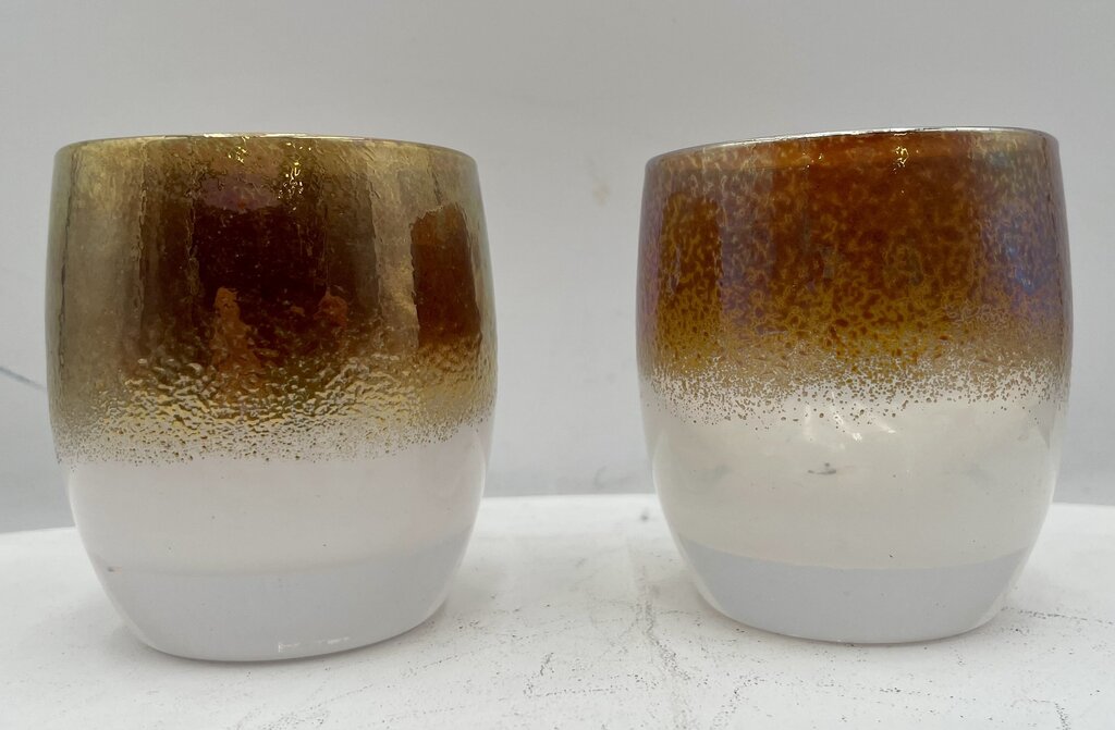 Glassy Baby Hand Blown Glassware Rocks Glass 8oz. / Votive Holder (2 Pcs Set)