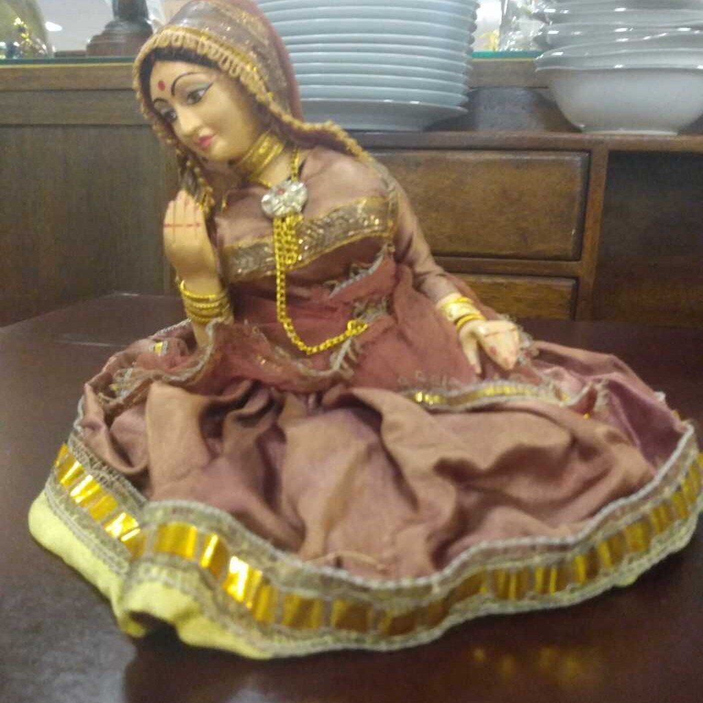 Hindu Indian Bride Seated Cloth Doll