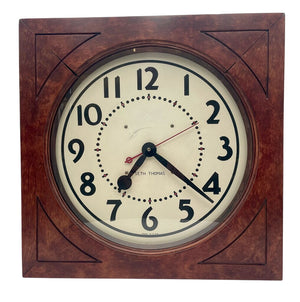 Seth Thomas Oak Case Electric Wall Clock by Seth Thomas