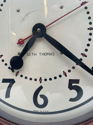 Seth Thomas Oak Case Electric Wall Clock by Seth Thomas