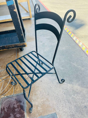 Round 42" Wrought Iron Glass Top Patio Table + 4 Chairs