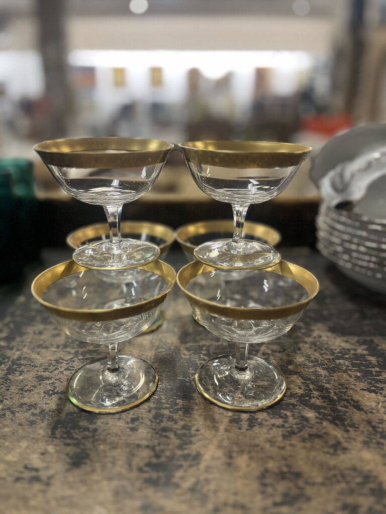 Tiffin-Franciscan Gold Laurel Sorbet Glasses 6