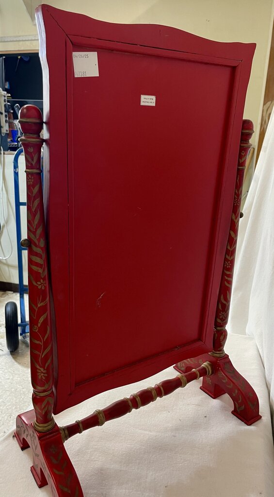 S.F. Trading Chinese Style Red Lacquered Vanity Top Style Mirror