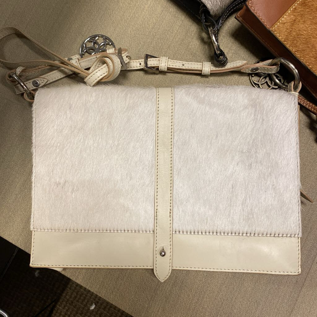Brazilian Cowhide Ivory Crossbody Bag