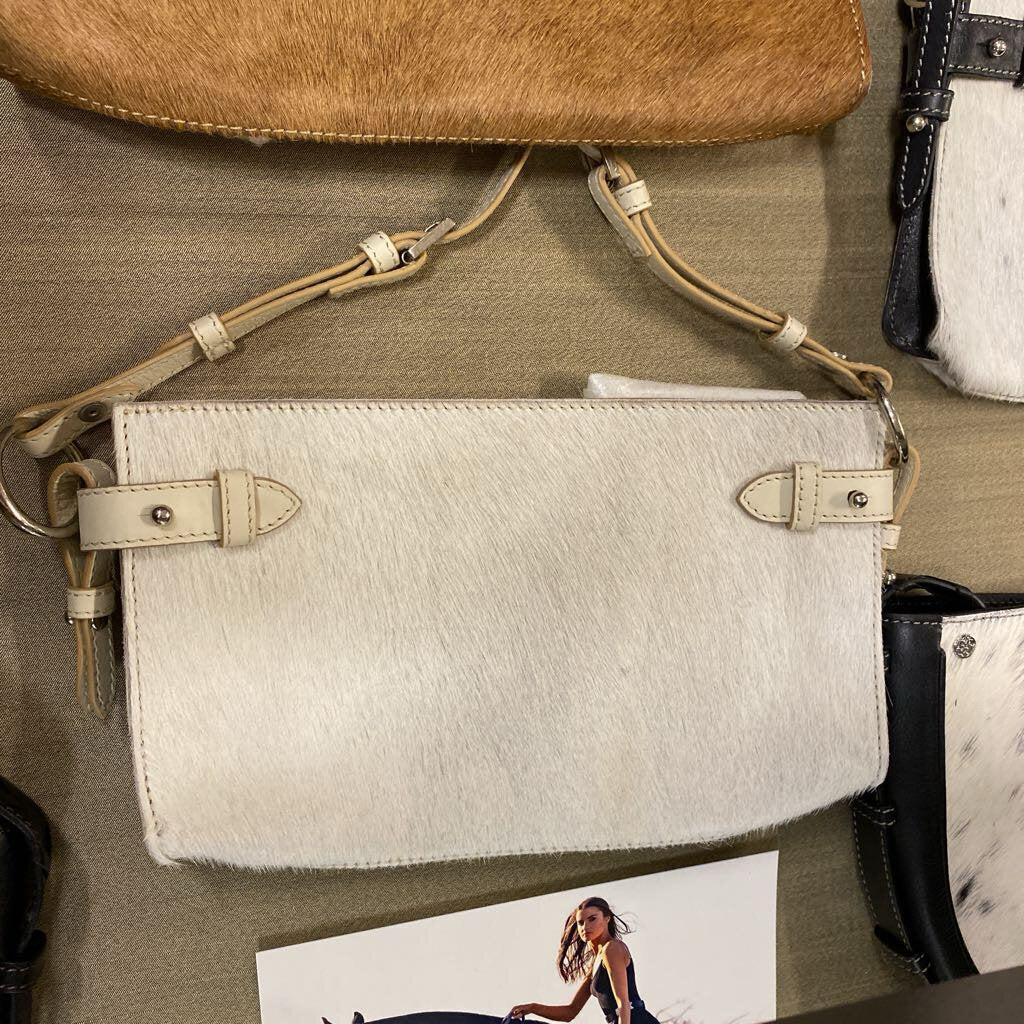Brazilian Cowhide Ivory Small Crossbody Bag