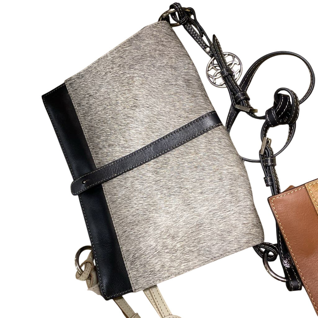 Urban Equestrian Brazilian Cowhide Gray Crossbody Bag by Miss Daisy's Consignment & Auction House