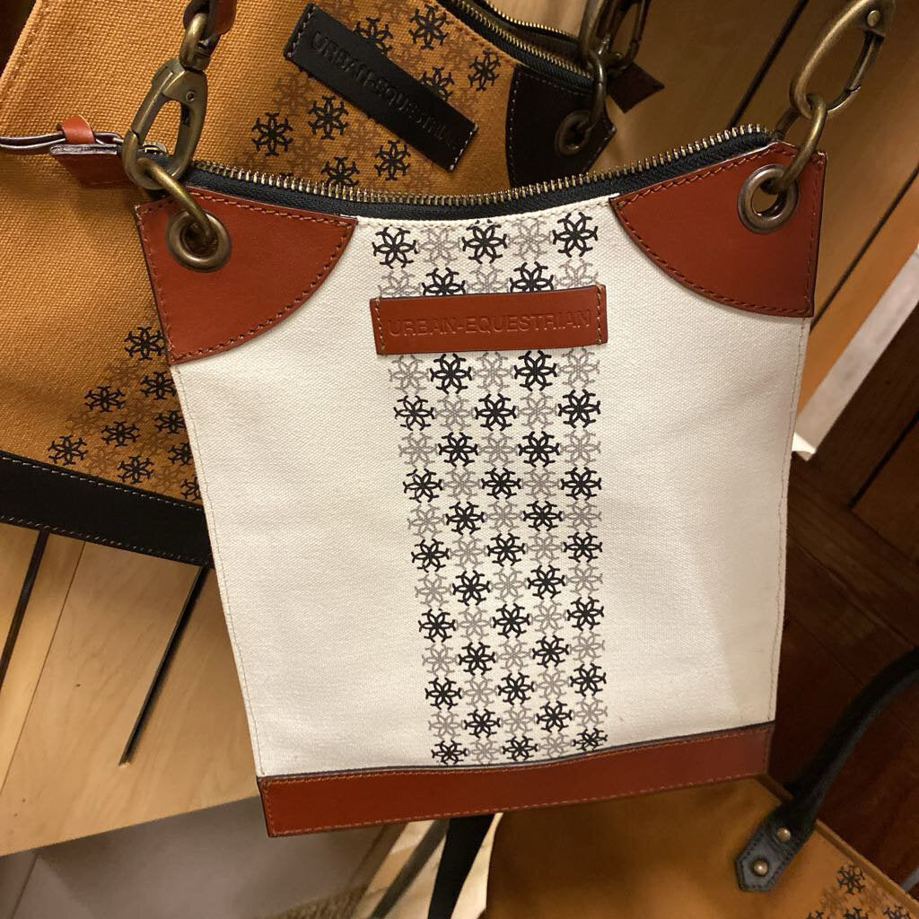 Urban Equestrian Ivory Canvas Crossbody