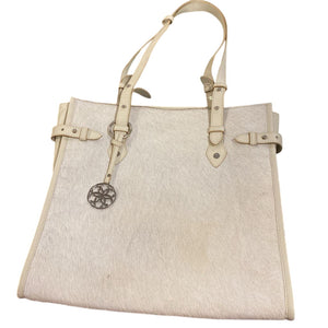 Urban Equestrian Brazilian Cowhide Ivory Tote