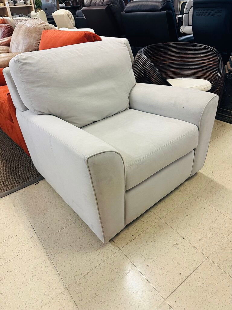American Leather Swivel Grey Microfiber Chair