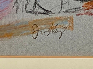 Original Signed Pastel Drawing "Isaac Perlman with Charles Dutoit" 1986